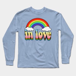 'In Love' Rainbow Graphic Design Logo T-Shirt Long Sleeve T-Shirt